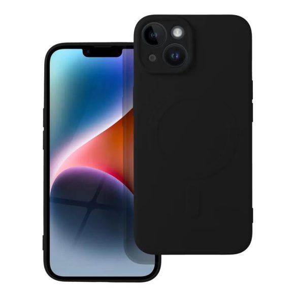 Husă pentru telefon iPhone 14 (6,1"), husă din silicon, interior din microfibră, neagră, Husă Mag Silicon