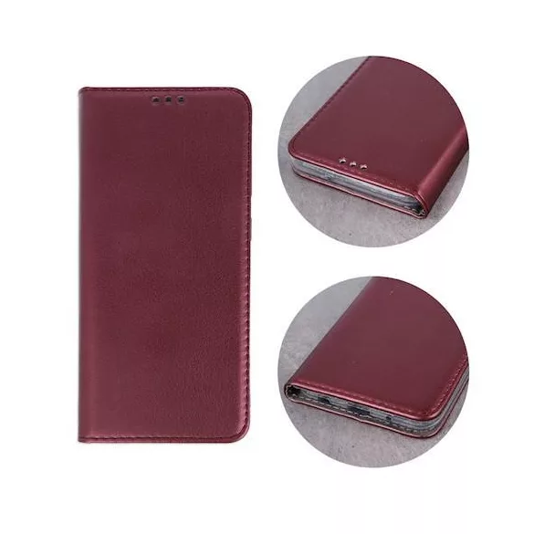 HUSĂ! - Samsung Galaxy S23 Ultra husă pentru telefon, husă pentru carte, husă pentru notebook, husă cu deschidere laterală, închidere magnetică, SM-S918, burgundy, Smart Magnetic