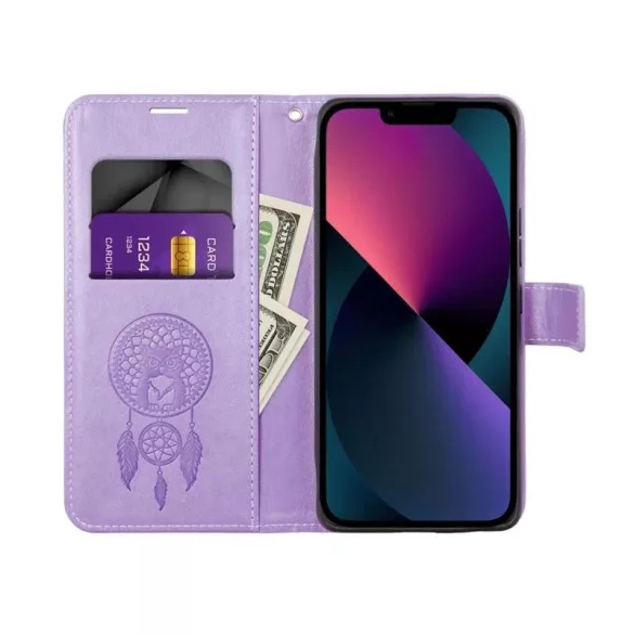 HUSĂ! - Samsung Galaxy S23 Ultra husă pentru telefon, husă carte, husă cu deschidere laterală, închidere magnetică, violet, dreamcatcher, SM-S918, Forcell Mezzo