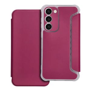Husa telefon Samsung Galaxy S23 Plus, husa carte, husa cu deschidere laterala, inchidere magnetica, visiniu, SM-S916, Forcell Piano