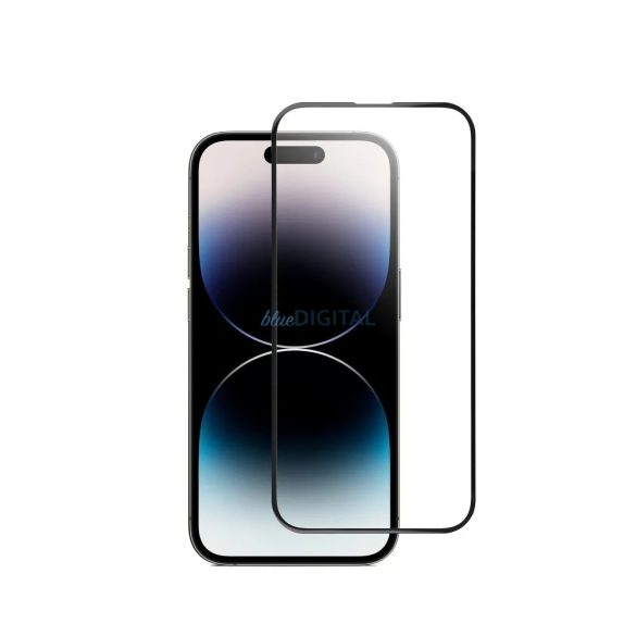 Film din sticlă frontală Samsung Galaxy A14 4G/5G, temperat, îndoit, prietenos cu carcasă, SM-A145, SM-A146, 5D Full Glue, BlueStar