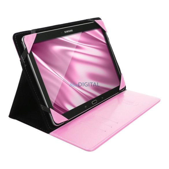 Carcasă universală pentru tablete 10"-10,5", husă din piele ECO/interior din microfibră, roz, Blun