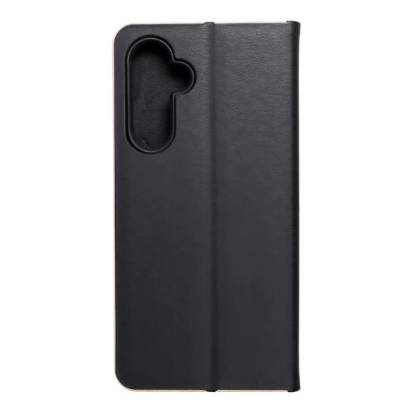 Husă pentru telefon Samsung Galaxy A34, husă carte, husă cu deschidere laterală, închidere magnetică, negru-aurie, SM-A346, Luna Book