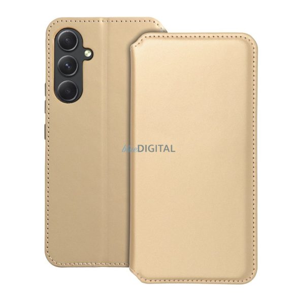 Husă pentru telefon Samsung Galaxy A54, husă carte, husă cu deschidere laterală, închidere magnetică, auriu, SM-A546, buzunar dublu