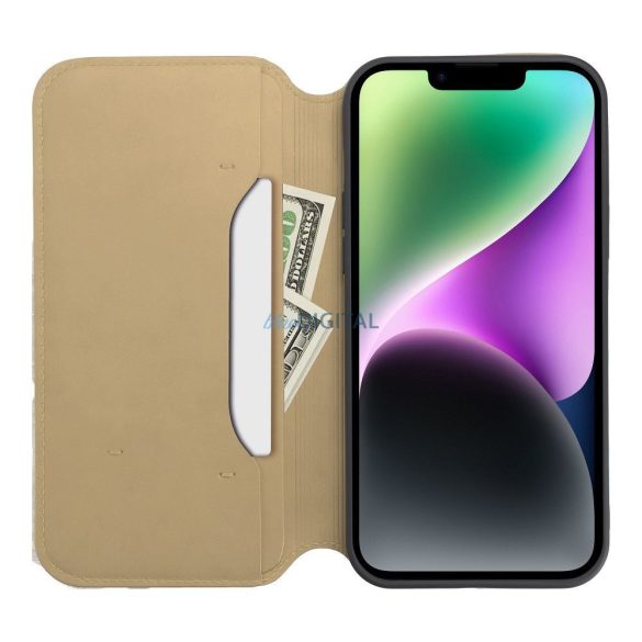Husă pentru telefon Samsung Galaxy A54, husă carte, husă cu deschidere laterală, închidere magnetică, auriu, SM-A546, buzunar dublu
