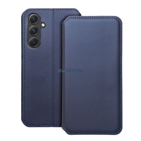 Husa telefon Samsung Galaxy A54, husa carte, husa cu deschidere laterala, inchidere magnetica, albastra, SM-A546, buzunar dublu