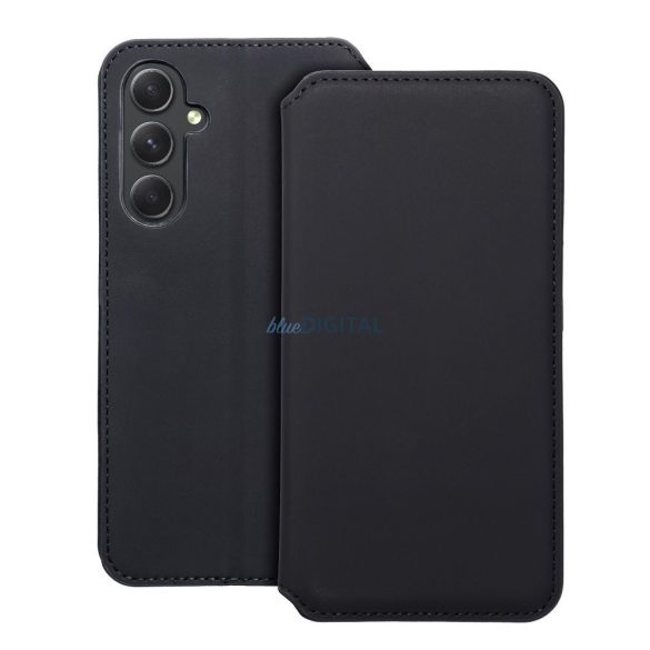 Husa telefon Samsung Galaxy A54, husa carte, husa cu deschidere laterala, inchidere magnetica, neagra, SM-A546, buzunar dublu