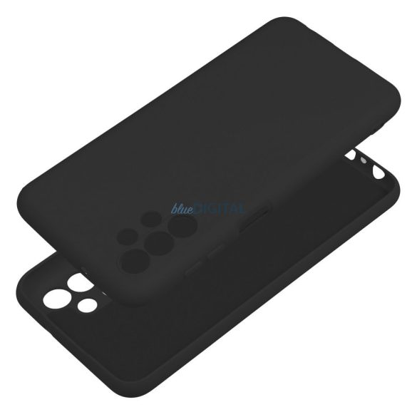 Husa din silicon Samsung Galaxy A14 4G/5G, mata, interior din piele intoarsa, neagra, SM-A145, SM-A146, silicon