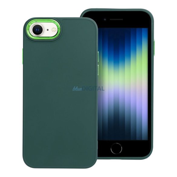 Husa din spate iPhone 7 / 8 / SE 2020 / SE 2022 (4.7"), carcasa TPU, verde, cadru
