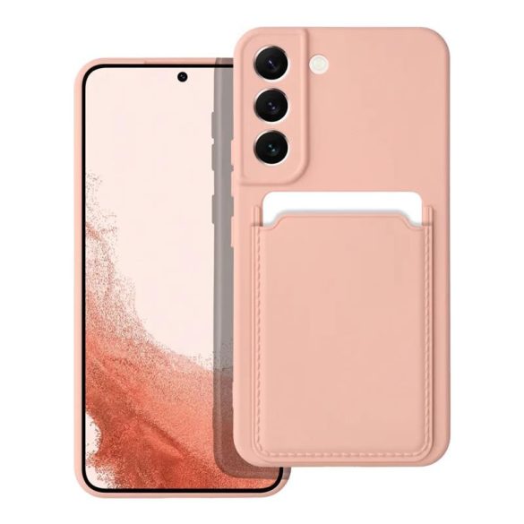 Husa din silicon Samsung Galaxy A34, husa din spate, card bancar rezistent, roz / floare de piersic, SM-A346, Card