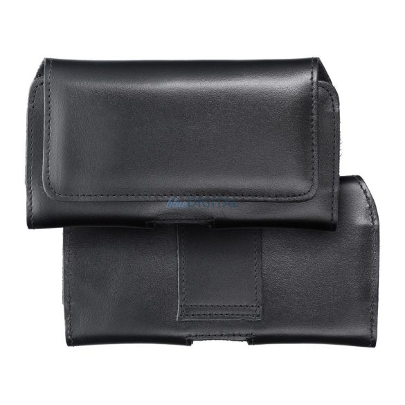 Husă magnetică pentru curea, mărime XXL (Samsung S20 Ultra, Huawei P Smart Pro, Xiaomi Redmi 9) negru, piele lucioasă, Royal Crazy Horse