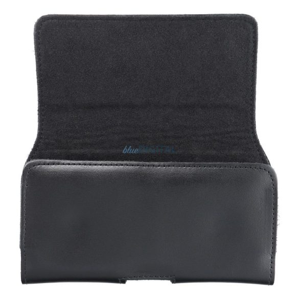 Husă magnetică pentru curea, mărime XXL (Samsung S20 Ultra, Huawei P Smart Pro, Xiaomi Redmi 9) negru, piele lucioasă, Royal Crazy Horse