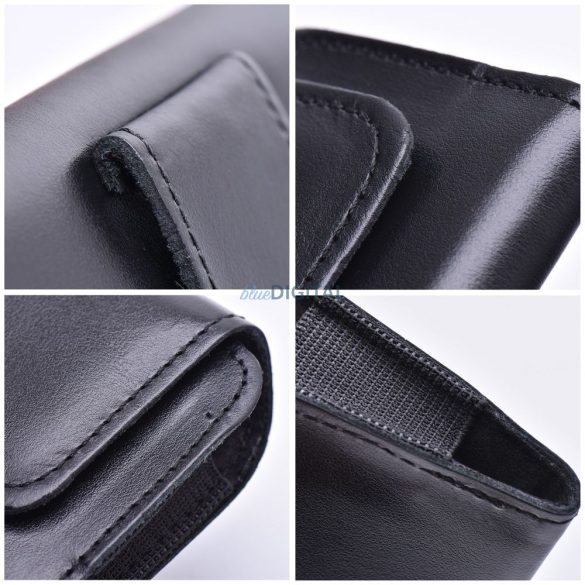 Husă magnetică pentru curea, mărime XXL (Samsung S20 Ultra, Huawei P Smart Pro, Xiaomi Redmi 9) negru, piele lucioasă, Royal Crazy Horse