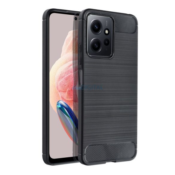Xiaomi Redmi Notă 12 5G silicon caz, negru, fibra de carbon