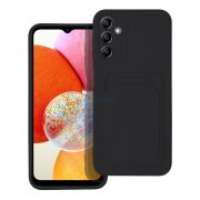   Husa din silicon Samsung Galaxy A14 4G/5G, husa din spate, card bancar rezistent, negru, SM-A145, SM-A146, Card