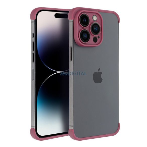 Husă cadru iPhone 12 Pro Max (6,7"), carcasă TPU, protecție pentru cameră, visiniu, Mini Bumpers