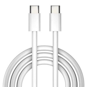 Tip C - Cablu de date tip C, alb, 1M, 2A, HD23