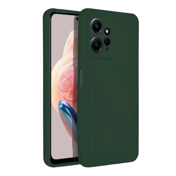 Husa din silicon Xiaomi Redmi Note 12 4G, carcasa spate, card bancar rezistent, verde, Card