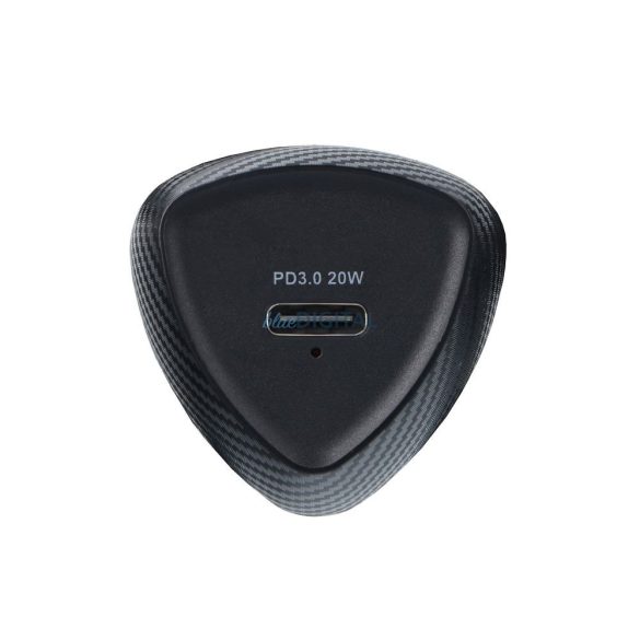 Cap de încărcare țigări 1X conector Type-C, cu cablu Type-C - Type-C, PD3.0 / 3A / 20W, 1M, negru, model carbon, Forcell CC50-1C