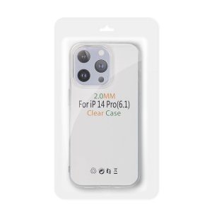 Husa din silicon pentru iPhone 15 Pro Max (6.7"), transparenta, cu protectie pentru camera, 2mm, Transparenta