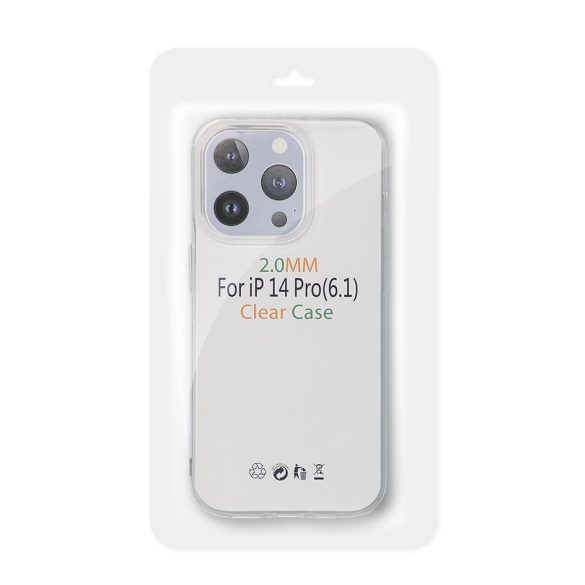 Husa din silicon pentru iPhone 15 Pro Max (6.7"), transparenta, cu protectie pentru camera, 2mm, Transparenta