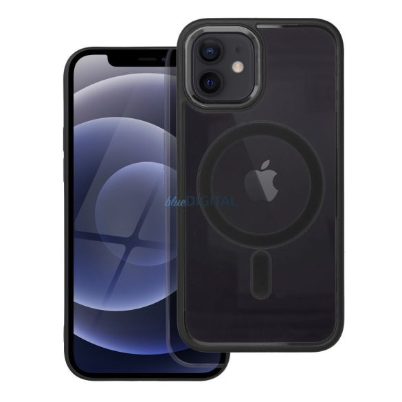 iPhone 12 / 12 Pro (6.1") Husă din silicon, husă PC/TPU, Magsafe, Color Edge Mag Husă, transparent/negru