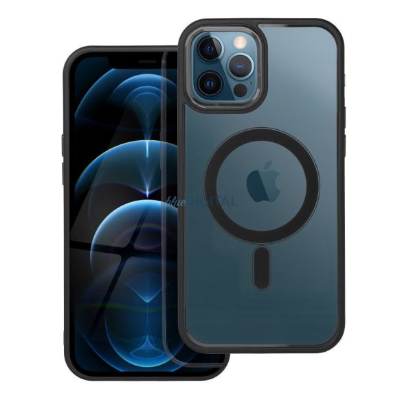 Husă din silicon pentru iPhone 12 Pro Max (6,7"), husă PC/TPU, casetă de protecție, cadru color, transparent/negru, husă Color Edge Mag