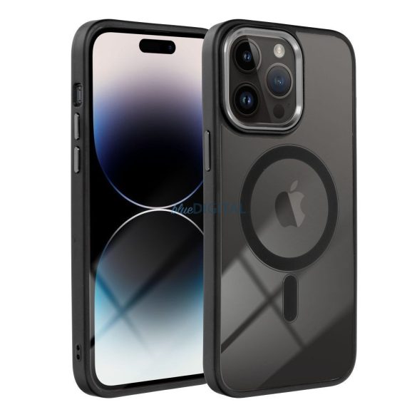 Husă din silicon pentru iPhone 12 Pro Max (6,7"), husă PC/TPU, casetă de protecție, cadru color, transparent/negru, husă Color Edge Mag