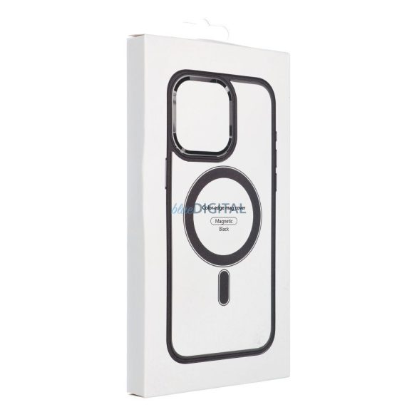 Husă din silicon pentru iPhone 12 Pro Max (6,7"), husă PC/TPU, casetă de protecție, cadru color, transparent/negru, husă Color Edge Mag