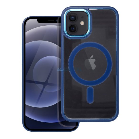 iPhone 12 / 12 Pro (6.1") Husă din silicon, husă PC/TPU, Magsafe, Color Edge Mag Husă, transparent/albastru