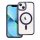 Husă din silicon pentru iPhone 13 (6,1"), husă PC/TPU, casetă de stocare, cadru color, transparent/violet, husă Color Edge Mag