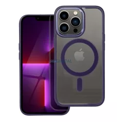   HUSĂ! - Husă din silicon pentru iPhone 13 Pro (6,1"), husă PC/TPU, casetă de stocare, cadru color, transparent/violet, husă Color Edge Mag