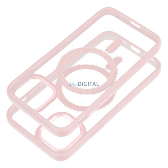 Husă din silicon pentru iPhone 11 Pro (5,8"), husă PC/TPU, magsafe, color edge, transparent/roz pudră, Color Edge Mag Husă