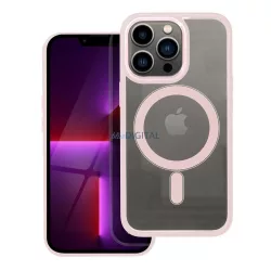   HUSĂ! - Husă din silicon pentru iPhone 13 Pro (6,1"), husă PC/TPU, casetă de protecție, cadru color, transparent/roz pudrat, husă Color Edge Mag