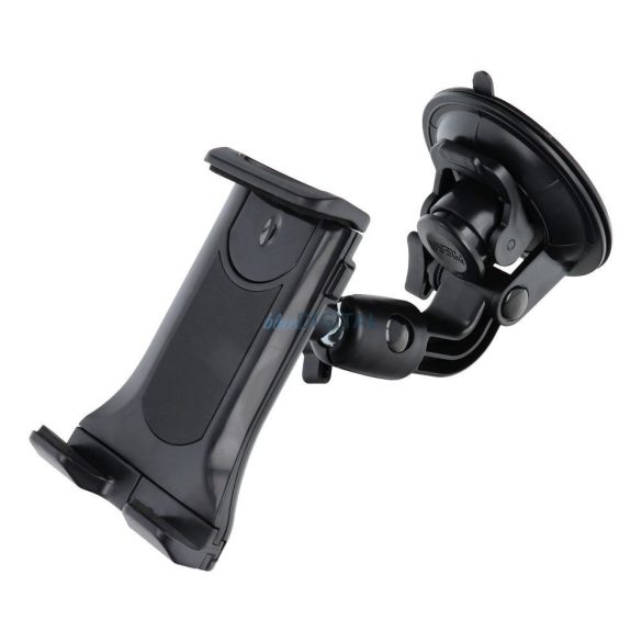 Suport universal pentru telefon/tabletă auto, 7-10", poate fi amplasat pe parbriz/planșa de bord, poate fi rotit la 360°, negru
