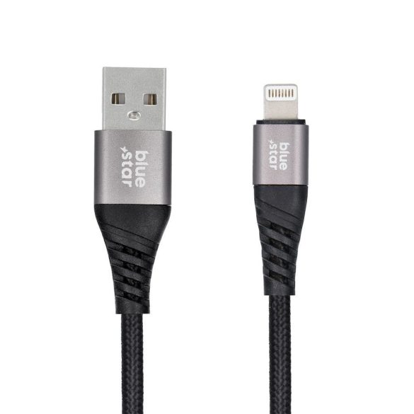 Cablu de date iPhone cu 8 pini, 1,2 M, 2,4 A, negru, împletitură de nailon, BlueStar TFK-DC-003