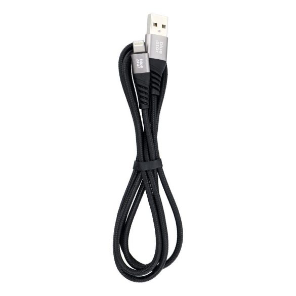 Cablu de date iPhone cu 8 pini, 1,2 M, 2,4 A, negru, împletitură de nailon, BlueStar TFK-DC-003