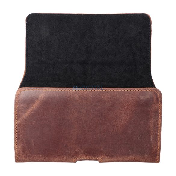 Carcasa care se poate atasa la o curea, magnetica, marimea 3XL (DOOGEE S98, Umidigi GT2 Pro 5G) maro, piele lustruita, Royal Crazy Horse