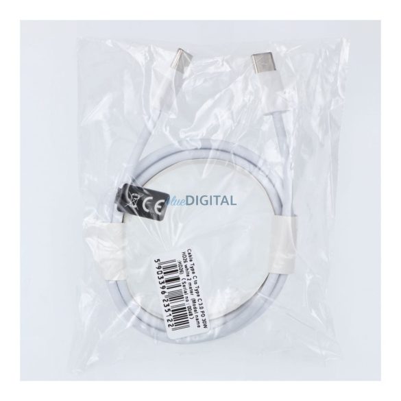 Tip C - Cablu de date tip C, alb, 2M, 30W / 3A, PD / QC 3.0, HD26