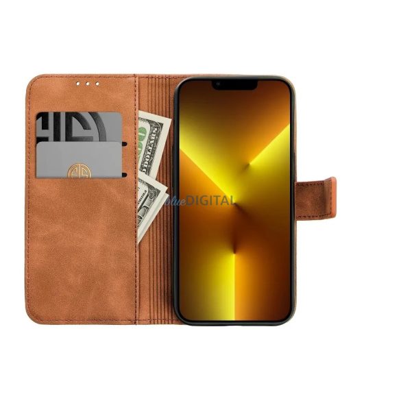 Samsung Galaxy A15 4G/5G husă pentru telefon, husă carte, husă cu deschidere laterală, închidere magnetică, SM-A155, SM-A156, maro, Tender Book
