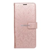   Husă pentru telefon Samsung Galaxy A15 4G/5G, husă carte, husă cu deschidere laterală, închidere magnetică, aur roz, mandala, SM-A155, SM-A156, Forcell Mezzo