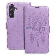   Husă pentru telefon Samsung Galaxy A15 4G/5G, husă carte, husă cu deschidere laterală, închidere magnetică, violet, dreamcatcher, SM-A155, SM-A156, Forcell Mezzo