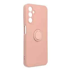   HUSĂ! - Samsung Galaxy A54 Husă cu spate inelar, Husă din silicon, interior din piele de căprioară, roz/ floare de piersic, SM-A546, Roar Amber