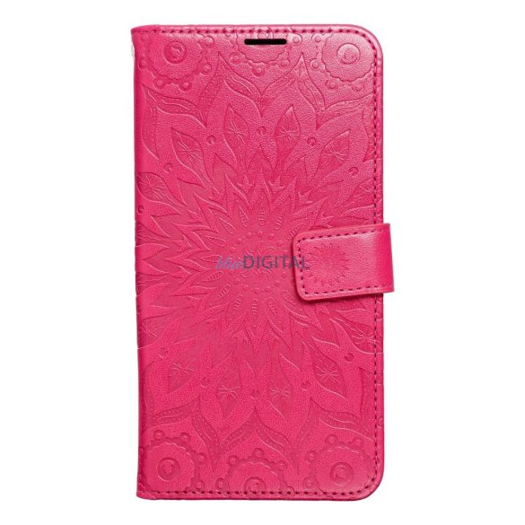 Husă pentru telefon Samsung Galaxy A05s, husă carte, husă cu deschidere laterală, închidere magnetică, magenta închis, mandala, SM-A057, Forcell Mezzo