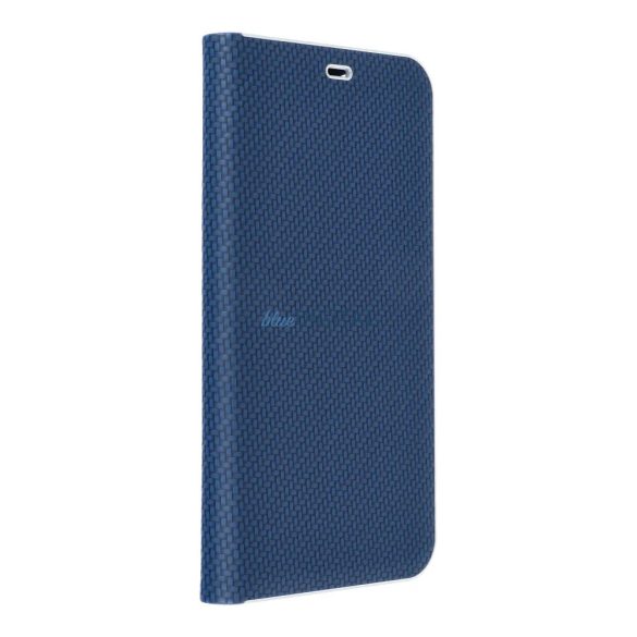 Husă pentru telefon Xiaomi Redmi 13C, husă carte, husă cu deschidere laterală, închidere magnetică, model carbon, albastru, Luna Book