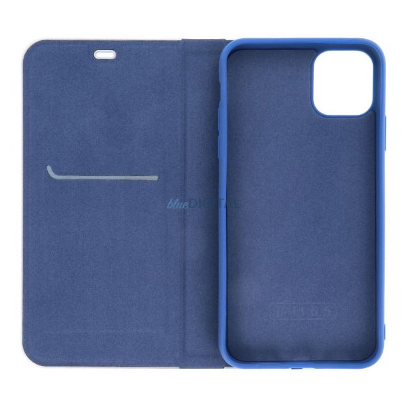 Husă pentru telefon Xiaomi Redmi 13C, husă carte, husă cu deschidere laterală, închidere magnetică, model carbon, albastru, Luna Book