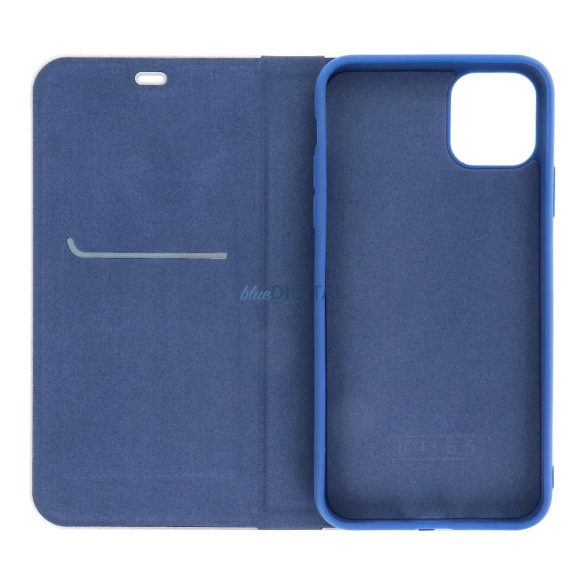 Husă pentru telefon Xiaomi Redmi 13C, husă carte, husă cu deschidere laterală, închidere magnetică, model carbon, albastru, Luna Book