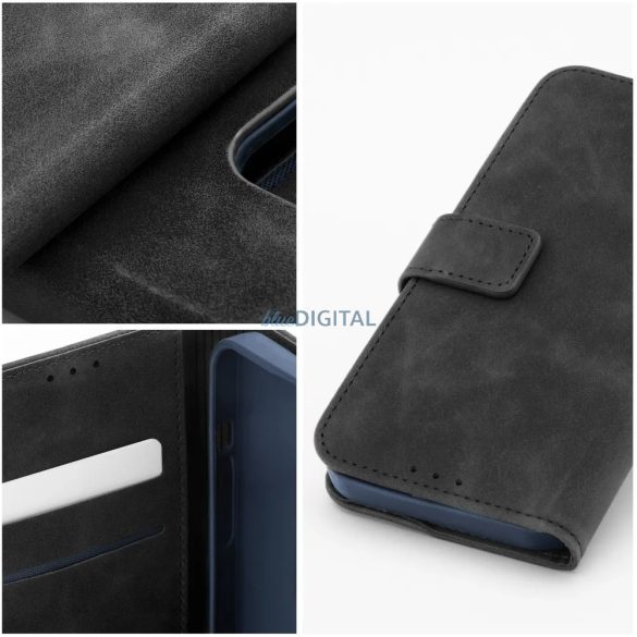 Husa pentru telefon Xiaomi Redmi 13C, husa carte, carcasa cu deschidere laterala, inchidere magnetica, neagra, Tender Book