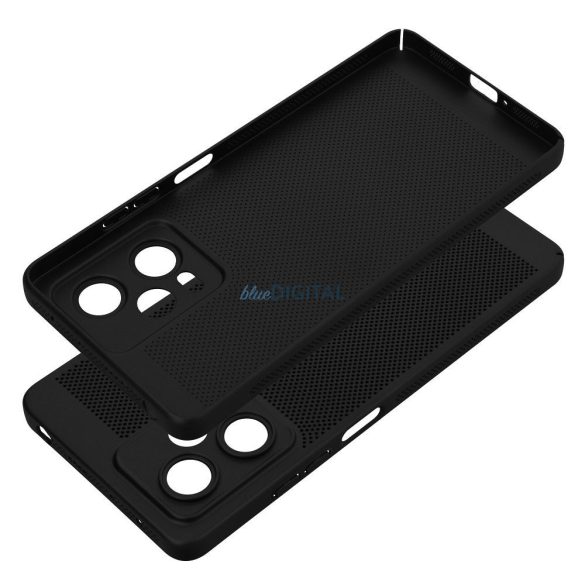 Husa spate Xiaomi Redmi 13C, carcasa din plastic, respirabila, neagra, Breezy