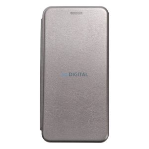 Carcase telefon Samsung Galaxy A15 4G/5G, carcasă de carte, închidere magnetică, carcasă flip, margine silicon, gri, SM-A155, SM-A156, Forcell Elegance